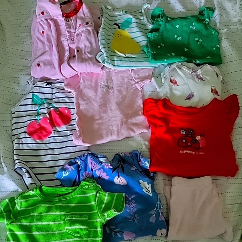 B11 NOT SO MYSTERY BOX Carter's 10 piece 0-3 months baby girl clothes